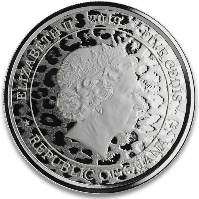 Moneta d'argento 5 cedi Ghana 2021 - Leopardo africano - immagine 2
