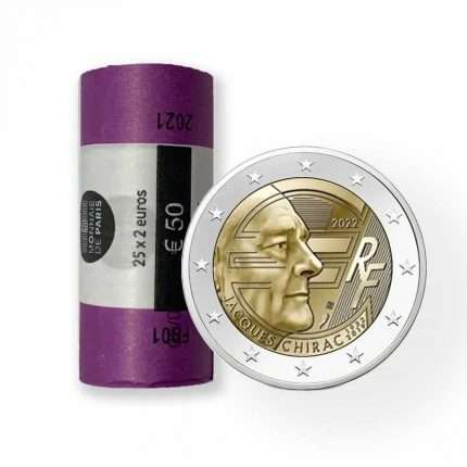 ROLLO 2 euros 2022 Francia - 90 cumpleaños Jacques Chirac
