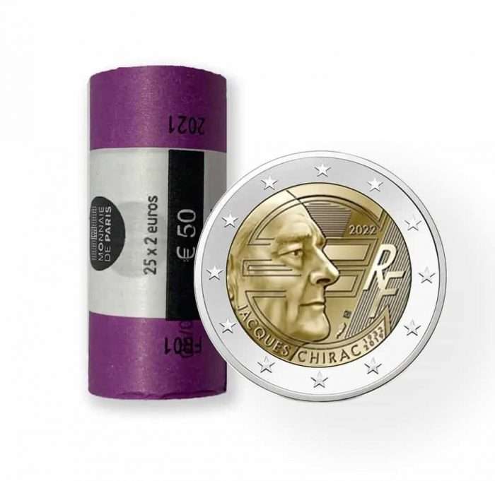 ROLLO 2 euros 2022 Francia - 90 cumpleaños Jacques Chirac - Imagen 1