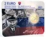 2 eurot 2021 Slovakkia BU mündikaardil – 100 aastat Alexander Dubčeki sünnist
