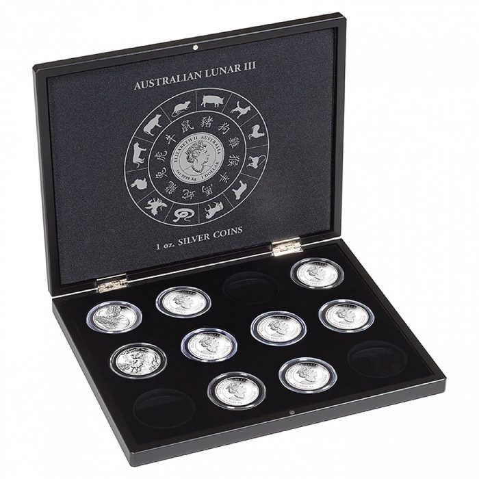 Estuche de presentación para monedas de plata australianas serie 3 lunares en cápsulas, negro - Imagen 1