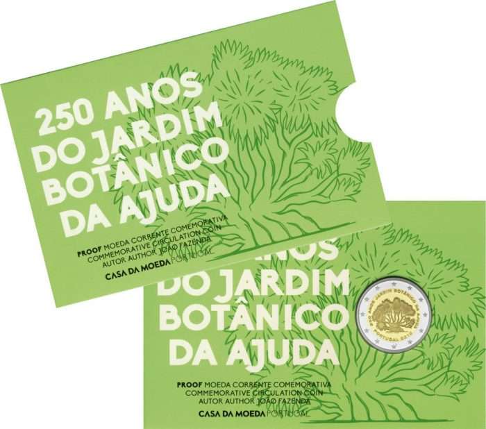 218 tarjetas de prueba de jardín de Portugal 2 euros 2018 Portugal - 250 años del Jardín Botánico de Ajuda PROOF - Imagen 1