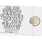 2 euros 2018 Portugal - 250 aniversario de la imprenta nacional PROOF