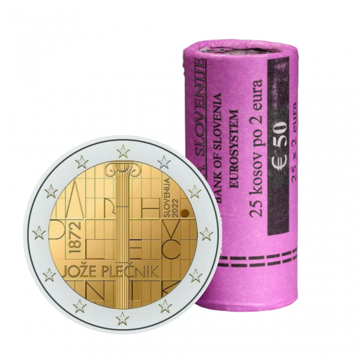 Plecnik ROLL ROLL 2 eurot Sloveenia 2022 – 150 aastat arhitekt Jože Plečniku sünnist - Image 1