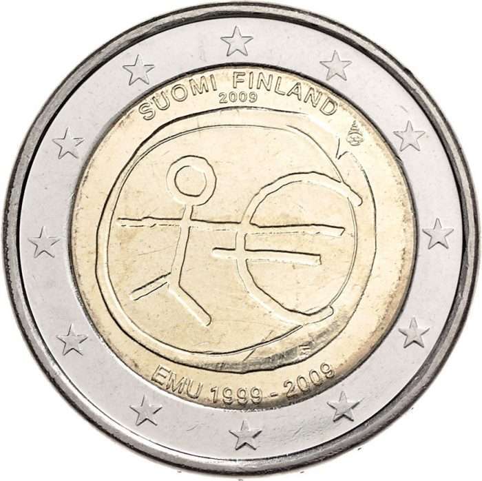 2 euros 2009 Finlandia - 10 años de la Unión Económica y Monetaria - Imagen 1