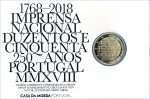 2 euros 2018 Portugal - 250 aniversario de la imprenta nacional PROOF - Imagen 2