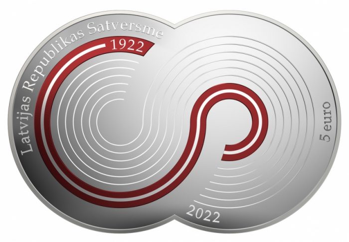 Moneda 5 euro plata Letonia 2022 - Constitución de la República de Letonia - Imagen 1