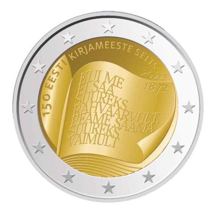 Kirjanik 2 euro1 2 eurot Eesti 2022 - Eesti Kirjanduse Seltsi 150. aastapäev BU - Image 2