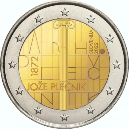 2 euro Slovenia 2022 - 150 anni dalla nascita dell'architetto Jože Plečnik PROOF