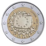 Ролл 2 евро Литва 2015 - 30 лет флага ЕС — изображение 2
