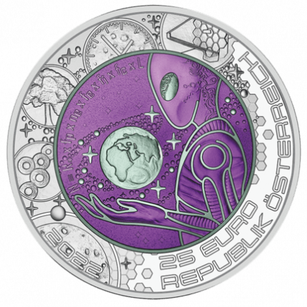 Серебряная монета 25 евро Австрия 2022 - Внеземная жизнь