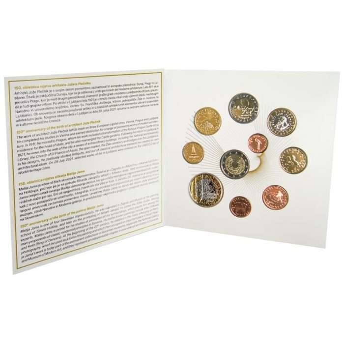 bu set open slovenia Bank set euro coins Slovenia 2022 PROOF + 2 euro + 3 euro - Image 2