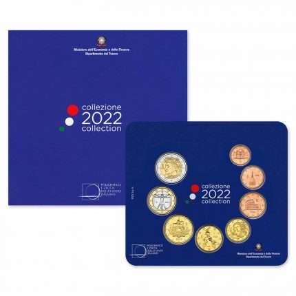 Банковский набор евро монет 2022 Италия BU