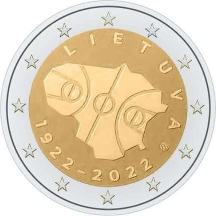 2 euros Lituania 2022 - 100 aniversario del baloncesto en Lituania