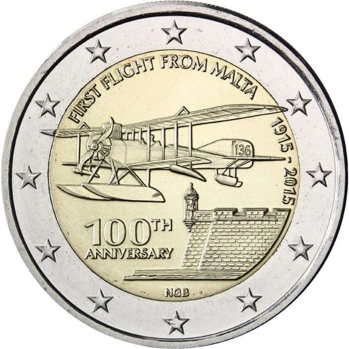 Rollo 2 euros Malta 2015 - 100 años del primer vuelo aéreo desde Malta - Imagen 1