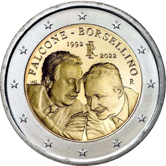 TI 22 Falcone Borsellino UNC 2 euros Italia 2022 - 30 aniversario de la muerte de los jueces Falcone y Borsellino BU - Imagen 2