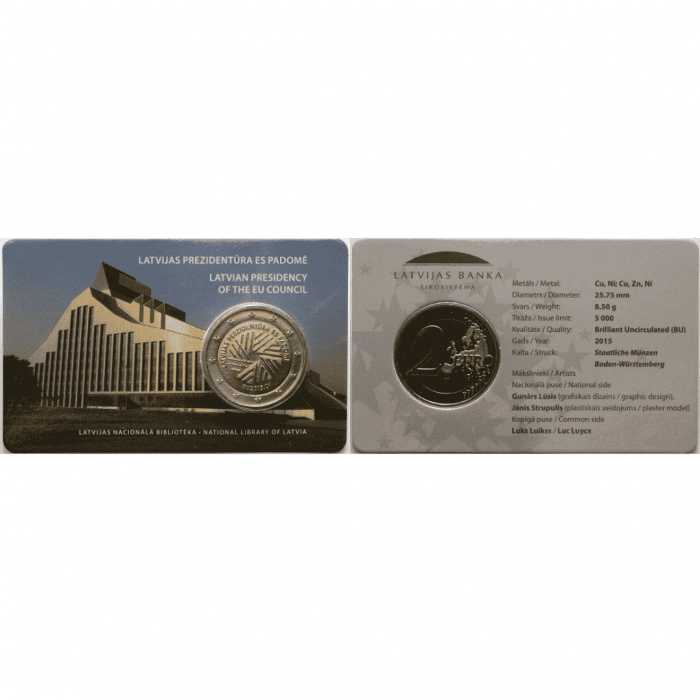 LV 15BU 2 euro Latvia 2015 - Latvian Presidency of the Council of the EU BU - Image 1