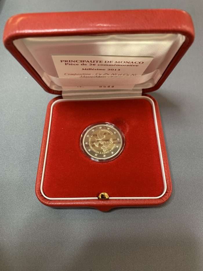 2 euro Monaco 2013 Proof - 20° anniversario dell'adesione del Principato di Monaco all'ONU - immagine 1