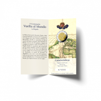 2 euros España 2022 - 500 aniversario de la primera circunnavegación del mundo PROOF