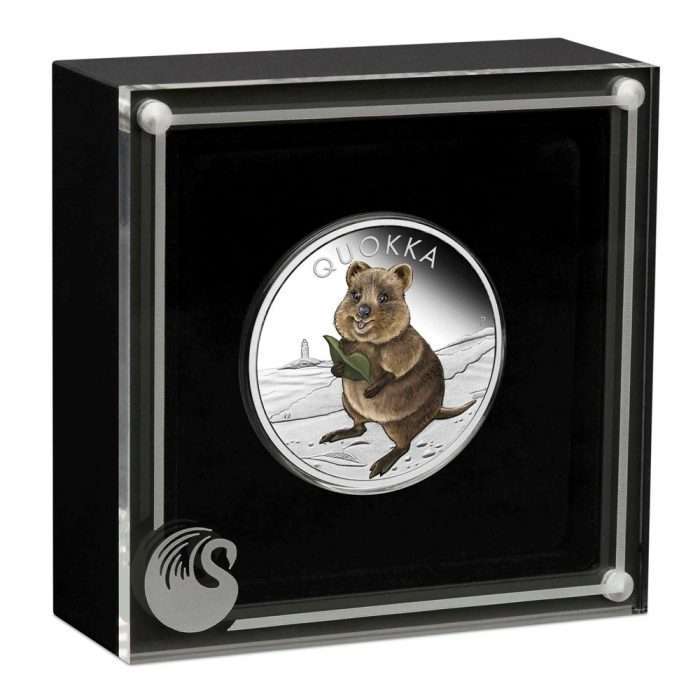 Moneda de plata coloreada 1$ Australia 2021 – Quokka PROOF 1 oz - Imagen 3