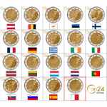 COMPLETE COLLECTION 2 euro 2022 - 35th anniversary of the Erasmus program (19 coins)