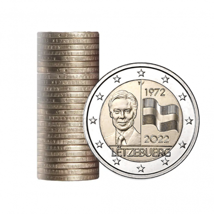 ROLLO plástico 2 euros Luxemburgo 2022 - 50 aniversario bandera de Luxemburgo