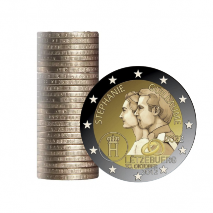 ROLLO plástico 2 euros Luxemburgo 2022 - 10 años de la boda del Duque de Luxemburgo Guillaume y la Duquesa Estefanía