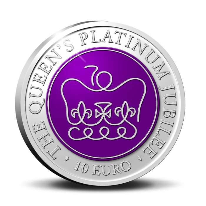 Moneta da 10 euro in argento colorato Malta 2022 - Giubileo di Platino di Sua Maestà la Regina Elisabetta II - immagine 2