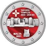 Цветная монета 2 евро Мальта 2021 - Храм Таршиен