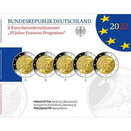2 euro Germania 2022 - 35° anniversario della Erasmus (ADGFJ) PROOF