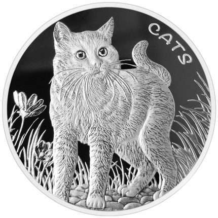 Серебряная монета 50 центов Фиджи 2021 - Коты