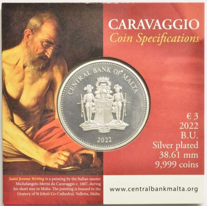 3 euros Malta 2022 - San Jerónimo escribiendo - Imagen 4