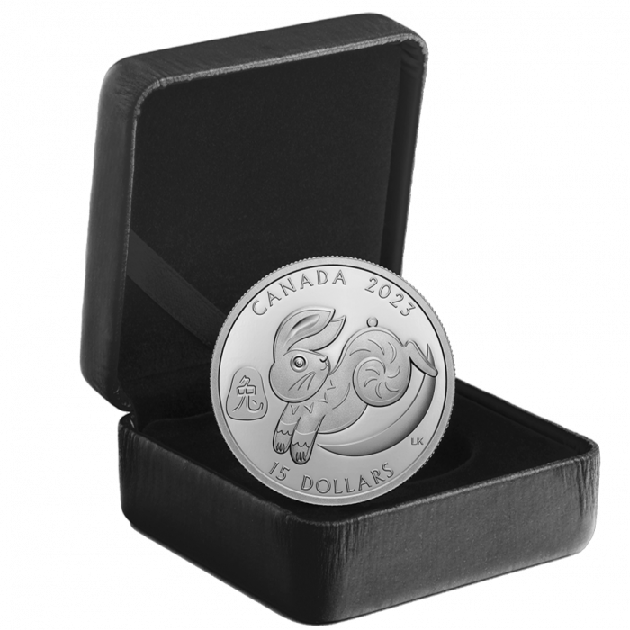 Moneda Plata $15 Canadá 2023 - Año del Conejo 2023 - Imagen 5