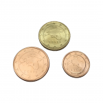 Эстония евро серия 2022 - 1 цент, 5 центов и 10 центов UNC