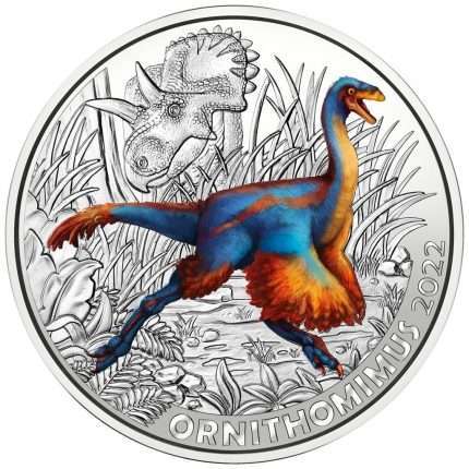 Moneta da 3 euro colorata Austria 2022 - Ornithomimus