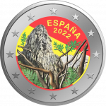 Moneta colorata 2 euro Spagna 2022 - Parco Nazionale di Garajonay