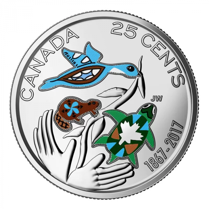Värviline münt 25 senti Kanada 2017 – Lootus rohelisele tulevikule - Image 1