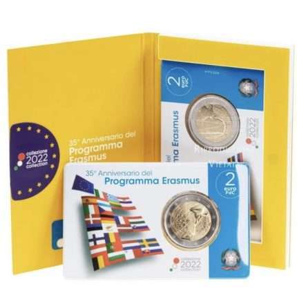 2 евро Италия 2022 — 35-летие программы Erasmus в карточке BU