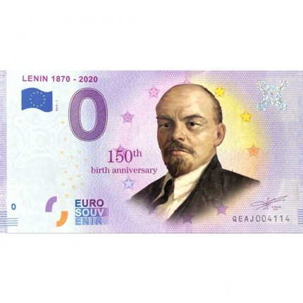Цветная купюра 0 евро Россия 2019 - Ленин