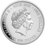 1-dollarine Niue 2022 hõbemünt – kiskjate sari "Krokodill ja hai" - Image 2