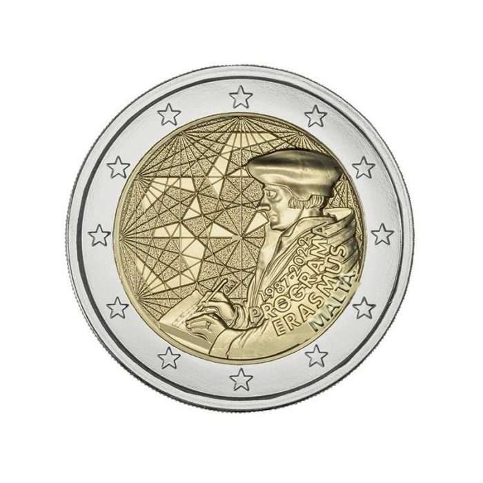 2 euros Malta 2022 - 35 aniversario del programa Erasmus en la tarjeta BU - Imagen 2