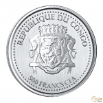 Moneda de plata 500 Francos Congo 2022 - Gorila de Plata - Imagen 2