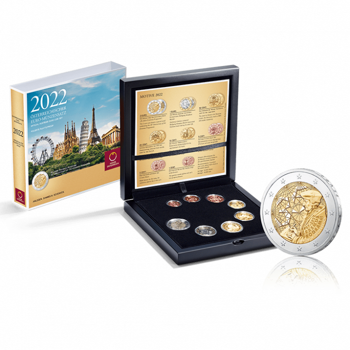 Pankkisetti eurokolikot Itävalta 2022 PROOF Erasmus - Image 1