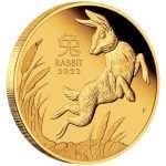 Золотая монета 15 AUD Австралия 2023 - Год кролика 1/10 oz PROOF