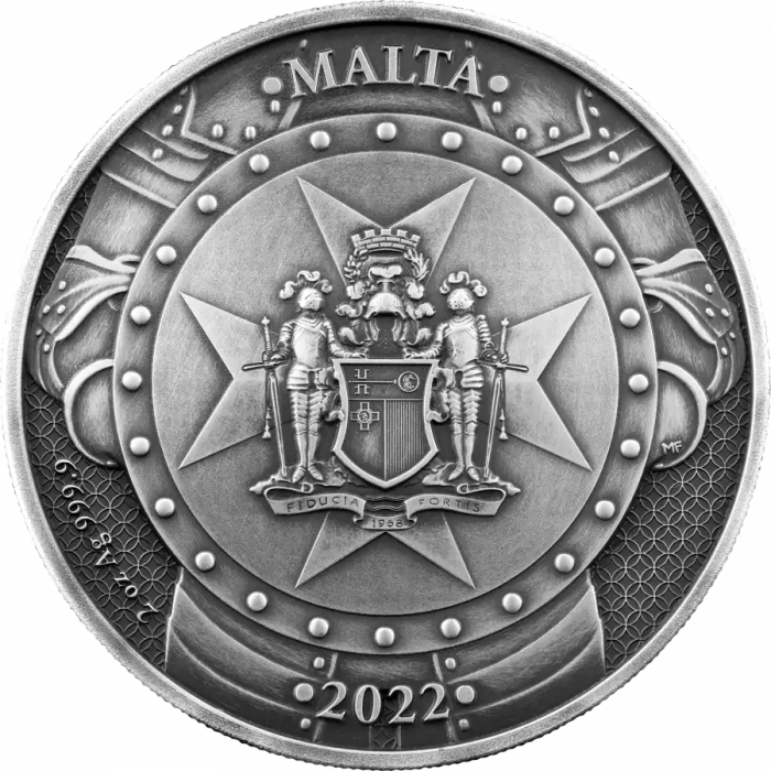 Moneda de plata 10 euros Malta 2022 - Caballeros del Pasado - Imagen 2