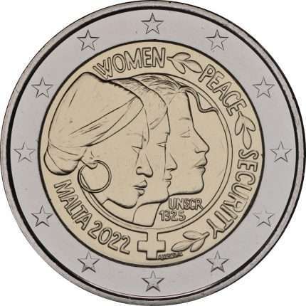2 euro Malta 2022 - UN Security Council Resolution on Women, Peace and Security BU in a card