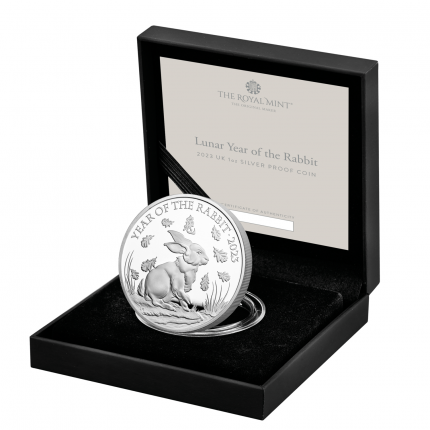 Серебряная монета 2 фунта Великобритания 2023 – Год кролика 1 oz PROOF