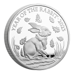 Серебряная монета 2 фунта Великобритания 2023 – Год кролика 1 oz PROOF — изображение 2
