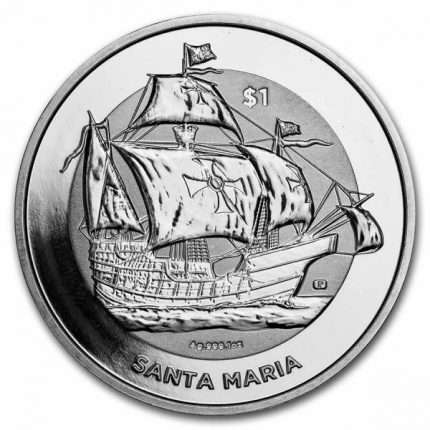 Серебряная монета 1$ Британские Вигринские Острова 2022 — Санта Мария