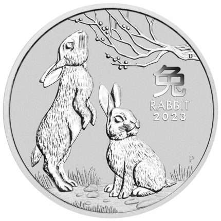 Серебряная монета 1$ Австралия 2023 — Год Кролика 1 oz BU